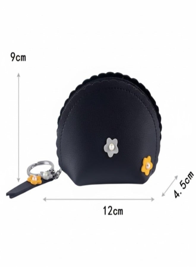 Digital Shoppy Women's Hand Holding Fan Small and Simple Coin Key Case One-Piece Zipper Waterproof Coin Purse - Image 4